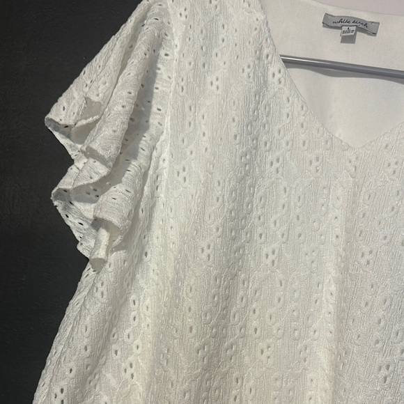 Women's White Eyelet Top - Picture 3 of 3